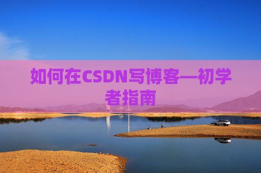 如何在CSDN写博客—初学者指南